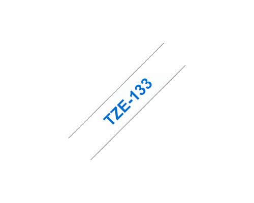 Наклейка ламинированная Brother TZE133 (12мм, 8м, синий на прозрачном)