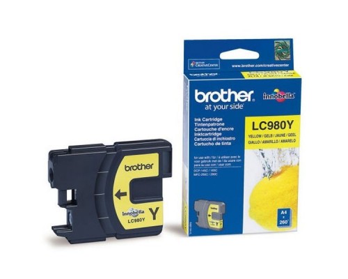 Картридж Brother LC-980Y для DCP145C/165C/195C/375CW/MFC250C жёлтый (260стр)