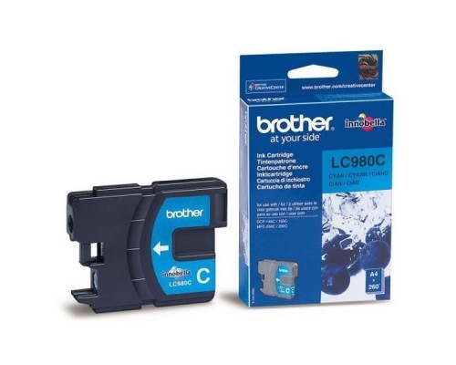 Картридж Brother LC-980C для DCP145C/165C/195C/375CW/MFC250C голубой (260стр)