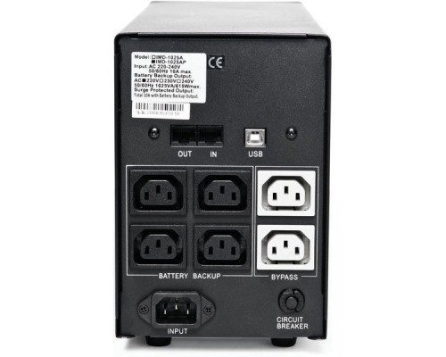 ИБП PowerCom IMD-1200AP (1200VA/700W, USB, AVR, RJ11, RJ45, 6*IEC)