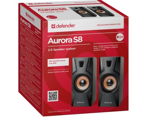Колонки DEFENDER AURORA S8 черный, 8 Вт, питание от USB
