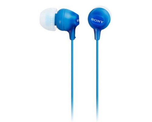 Гарнитура вкладыши Sony MDR-EX15AP 1.2м голубой проводные (в ушной раковине)