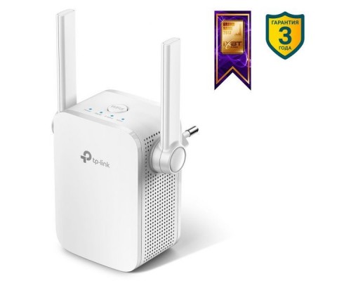 Усилитель Wi-Fi AC750 Wi-Fi Range Extender, Wall Plugged,  433Mbps at 5GHz + 300Mbps at 2.4GHz, 802.11ac/a/b/g/n, 1 10/100M LAN, WPS button, 2 fixed antennas