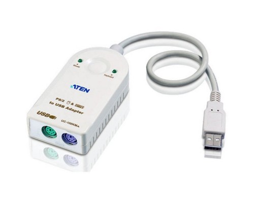 Адаптер, USB=2xPS2, A-тип2xMINI-DIN6, Male2xFemale, USB 1.0/1.1, (шнур 30см Windows98/98SE/2000/XP/Linux/MAC OS 8.6 или вШе/SUN Solaris 8)  [UC100KMA] USB PS2 KB & MOUSE CONVERTER.