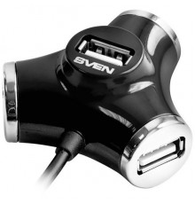 USB-концентратор SVEN HB-012, black, 4 USB ports                                                                                                                                                                                                          