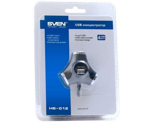 USB-концентратор SVEN HB-012, black, 4 USB ports