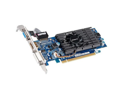 Видеокарта GF 210, PCI Express, 1GB DDR3, 64 bit, DVI-I+HDMI+D-SUB, (GV-N210D3-1GI), RTL