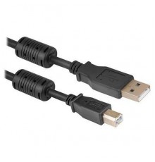 Кабель USB 2.0 A--B 3м Defender USB04-10 PRO 87431 2 фильтра, черный                                                                                                                                                                                      