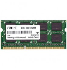 Память оперативная Foxline SODIMM 8GB 1600 DDR3 CL11 (512*8)                                                                                                                                                                                              