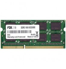 Модуль памяти Foxline SODIMM 8GB 1600 DDR3L CL11 (512*8) 1.35V                                                                                                                                                                                            