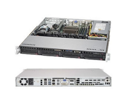 Платформа системного блока SYS-5019S-M2 1U Rackmount  CSE-813MFTQC-350CB  X11SSZ-F 4x SATA3, RAID 0, 1, 5, 10 support