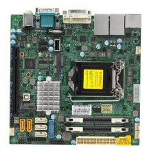 Материнская плата Материнская плата SuperMicro MBD-X11SSV-Q-O Mini-ITX  LGA 1151  Up to 32GB Unbuffered non-ECC SO-DIMM  DDR4-2400MHz, in 2 DIMM slots  5 USB 2.0 ports  6 USB 3.0 ports  1 PCI-E 3.0 x16  Mini-PCIe with mSATA support, M.2 PCI-E 3.0 x4 