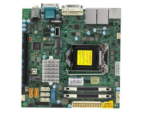 Материнская плата Материнская плата SuperMicro MBD-X11SSV-Q-O Mini-ITX  LGA 1151  Up to 32GB Unbuffered non-ECC SO-DIMM  DDR4-2400MHz, in 2 DIMM slots  5 USB 2.0 ports  6 USB 3.0 ports  1 PCI-E 3.0 x16  Mini-PCIe with mSATA support, M.2 PCI-E 3.0 x4