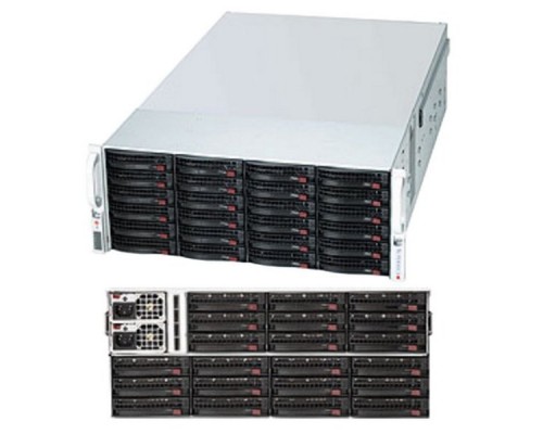 Корпус 4U, storage, up to 45x3.5'''' hot-swap SAS2/SATA (24front+21rear), single SAS2 expander with SFF8087 connector, 437x178x699mm, redundant 1400W