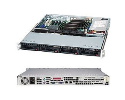 Серверный корпус SuperMicro CSE-813MTQ-600CB Black4xHotSwapSAS / SATA, ATX 600W 1U RM