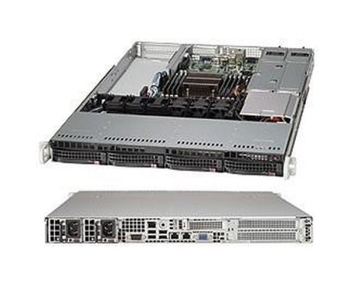 Корпус SuperMicro CSE-815TQ-R700WB Black 1U SC815 WIO W/Redundant  700W