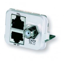 Вставка ACO мультимедийная ACO Insert, Triple, PO:Insert F-Series/12,36/45 (1xCATV/1x100Base-T/1xISDN), white                                                                                                                                             