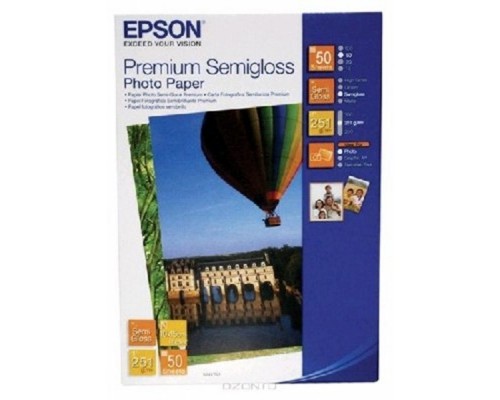 Бумага Epson C13S041765 10x15, 50л, 251г/м2 Полуглянцевая высококачественная