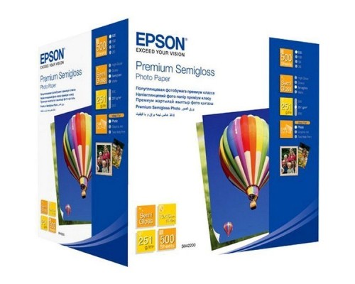 Фотобумага EPSON (C13S042200) Высококачественная Полуглянцевая Premium Semigloss 260г/м, A6/500л.