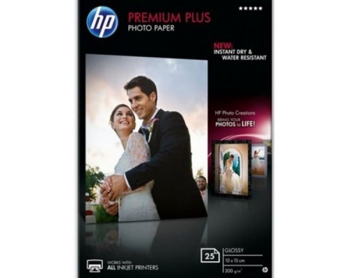 Фотобумага HP Premium Plus Высококачественная Глянцевая,300г/м2, A6(10X15)/25л.