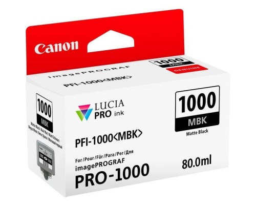 Картридж Canon PFI-1000MBK Matte Black  для iPF PRO-1000 (ориг.) 80ml 0545C001