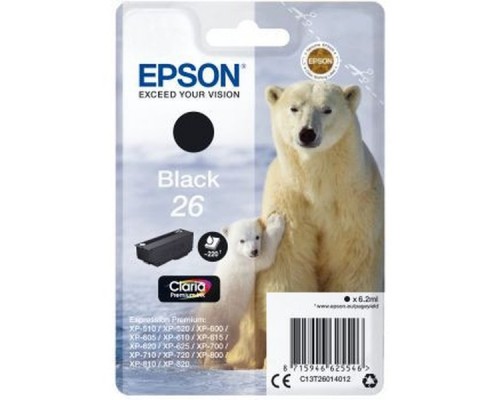 Картридж EPSON 26 черный для XP-600/XP-700/XP-800