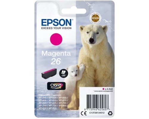 Картридж EPSON 26 пурпурный для XP-600/XP-700/XP-800