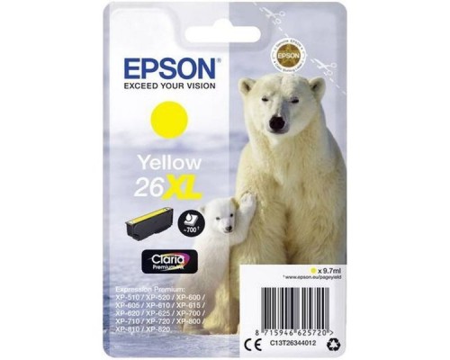 Картридж EPSON 26XL желтый повышенной емкости для XP-600/XP-700/XP-800