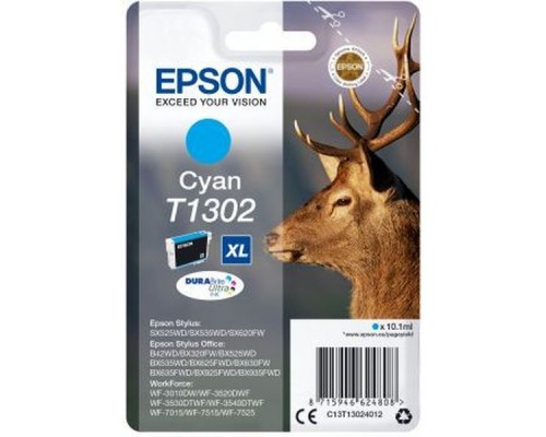 Картридж EPSON T1302 для SX525/SX620/BX320/BX625 голубой (C13T13024010/C13T13024012)