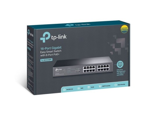 Коммутатор TP-Link TL-SG1016PE 16G 8PoE+ 110W управляемый