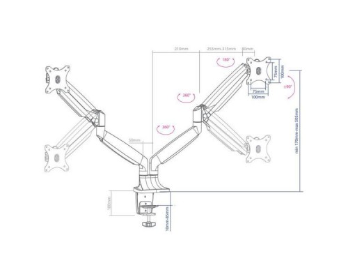 Кронштейн для мониторов Arm Media LCD-T32 серебристый 15