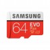 Карта памяти MicroSDXC 64Gb Samsung EVO Plus v2 MB-MC64GA/RU Class10 UHS-I U3 R100 W60 + Adapter