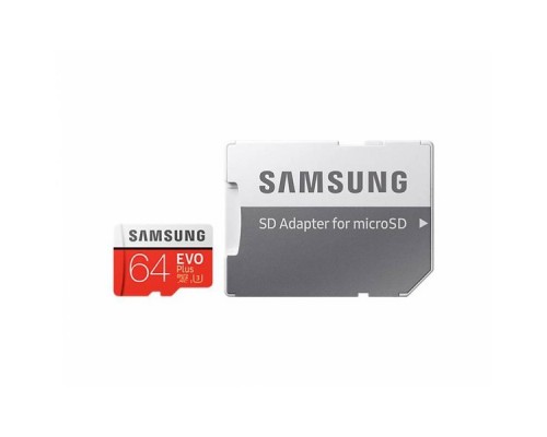 Карта памяти MicroSDXC 64Gb Samsung EVO Plus v2 MB-MC64GA/RU Class10 UHS-I U3 R100 W60 + Adapter