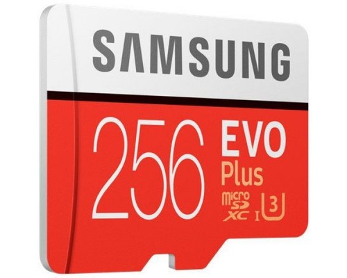 Карта памяти MicroSDXC 256Gb Samsung EVO Plus v2 MB-MC256GA/RU class10 UHS-I U3 R100 W90 + Adapter