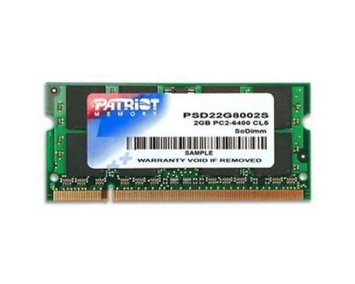 Модуль памяти для ноутбука SODIMM 2GB PC6400 DDR2 PSD22G8002S PATRIOT