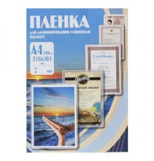 Пленка для ламинирования Office Kit / глянцевая 216х303 мм  A4 / 80 мкм / 100 шт в упаковке.                                                                                                                                                              