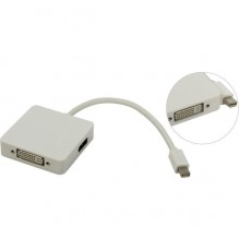 Кабель-адаптер Orient C305 Mini DisplayPort M -> HDMI/ DVI/ DisplayPort, длина 0.2 метра, белый                                                                                                                                                           