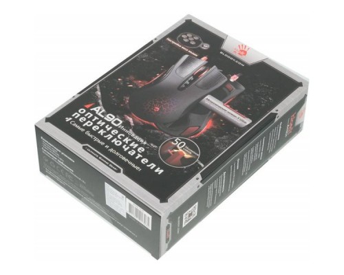Мышь A4 Bloody AL90 Blazing черный лазерная (8200dpi) USB2.0 игровая (8but)