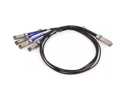 Пассивный медный кабель Mellanox passive copper hybrid cable, ETH 100GbE to 4x25GbE, QSFP28 to 4xSFP28, 1m