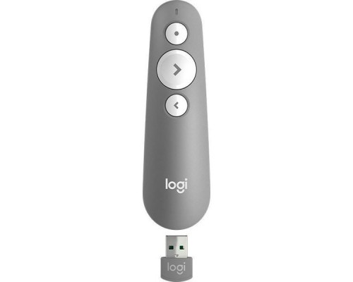 Презентер Logitech R500 Laser BT/Radio USB (20м) серый