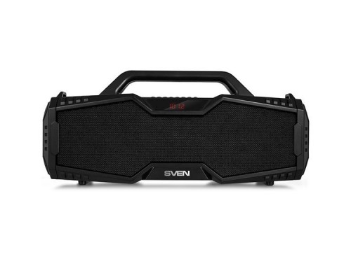 Колонки Sven PS-480, черный, (2.0, мощность 2x12 Вт (RMS), Bluetooth, FM, USB, microSD, LED-дисплей, встроенный аккумулятор)