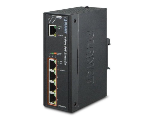 IPOE-E172 индустриальный PoE экстендер IP63-rated Industrial 1-Port Ultra PoE to 2-Port 802.3bt/at PoE Extender (-40~75 degrees C), 3 x waterproof RJ45 connectors included