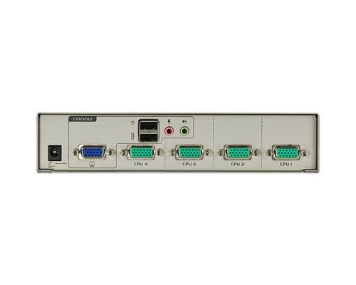 Переключатель, электрон.,Аудио, KVM,  1 user USB+VGA =>  4 cpu USB+VGA, со шнурами PS2 2х1.2м., 2048x1536, настол., исп.спец.шнуры, без OSD, некаскад., 4 PORT KVM Switch USB W/1.2M W/1.8