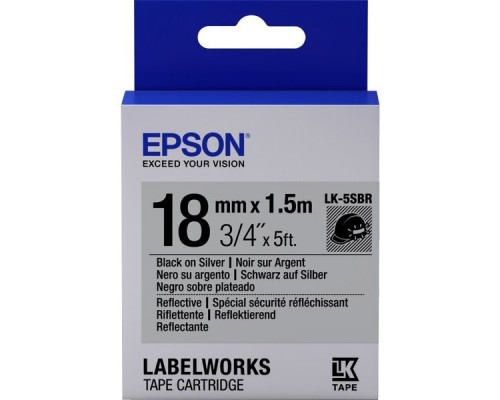 Лента Epson Tape - LK-5SBR Blk/Silver 18/1,5