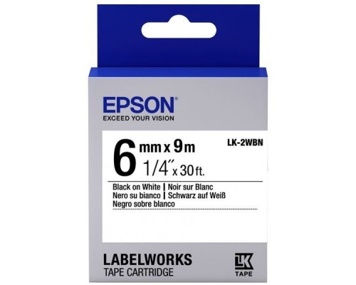 Лента Epson Tape LK-2WBN Blk/Wht 6/9