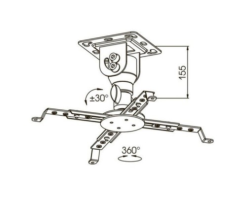 Кронштейн для проектора Kromax PROJECTOR-10 белый макс.20кг потолочный поворот и наклон