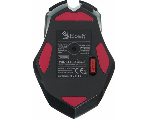 Мышь A4 Bloody R8-1/R80 черный оптическая (4000dpi) беспроводная USB игровая (8but)