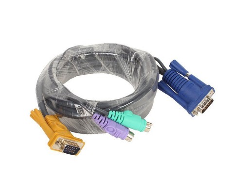 Набор кабелей D-LINK DKVM-IPCB5/10 Кабель для KVM-переключателей DKVM-IP8 длиной 5 м с разъемами PS2  ( 10 шт. в коробке )