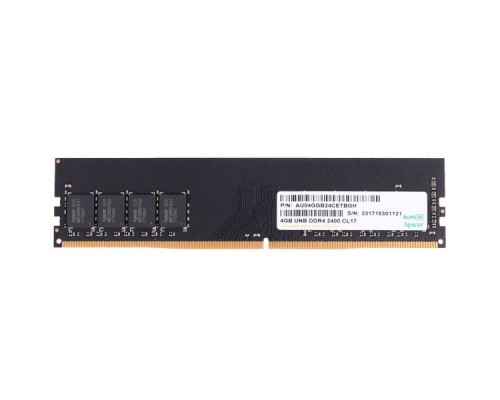 Память DDR4 4Gb (pc-19200) 2400MHz Apacer Retail AU04GGB24CETBGH/EL.04G2T.KFH 512x8