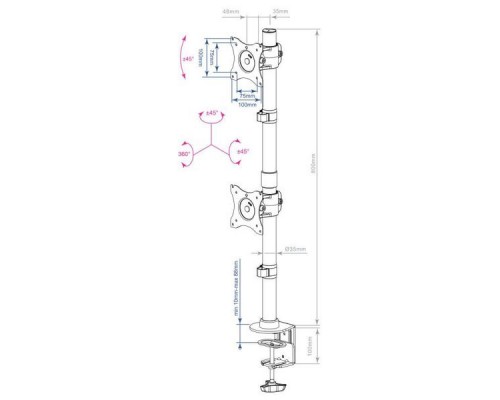 Кронштейн для мониторов Arm Media LCD-T43 черный 15